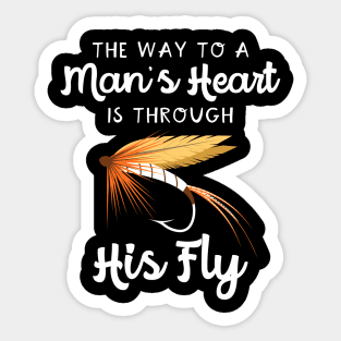 The Way To A Man's Heart Fly Fishing Sticker